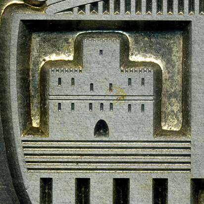 Detall escut Mallorca, reconstrucció gràfica de Montse Noguera